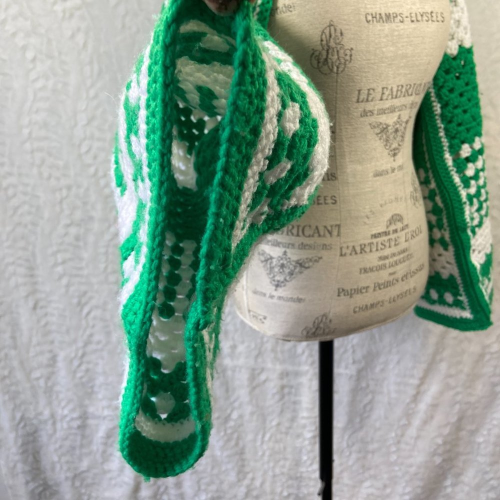 Vintage Handmade Granny Square crochet shawl shrug Retro Boho - Picture 12 of 12